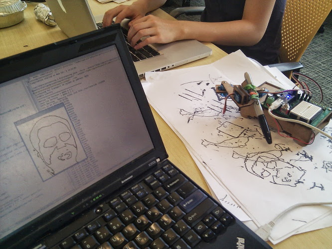 Drawing a face using edge-detection on an image