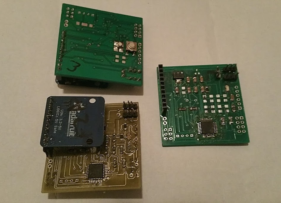 I designed and fabricated the Atmega-based stepper control boards